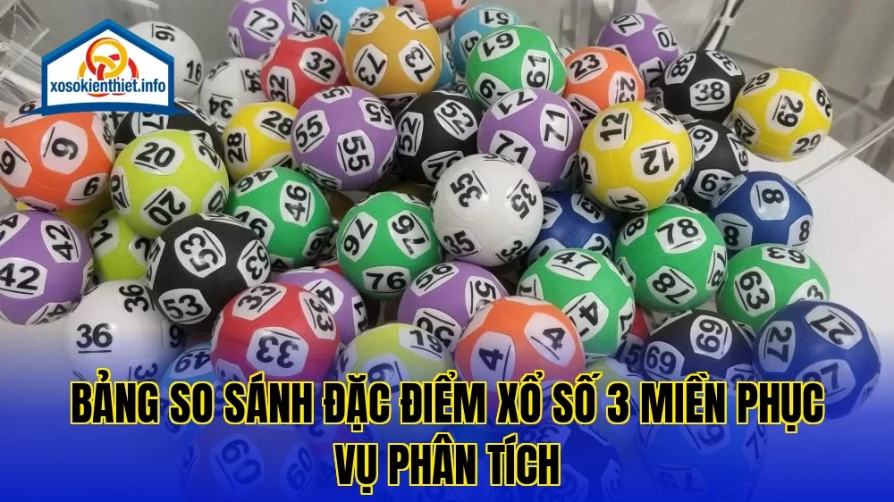Bảng so sánh đặc điểm xổ số 3 miền phục vụ phân tích