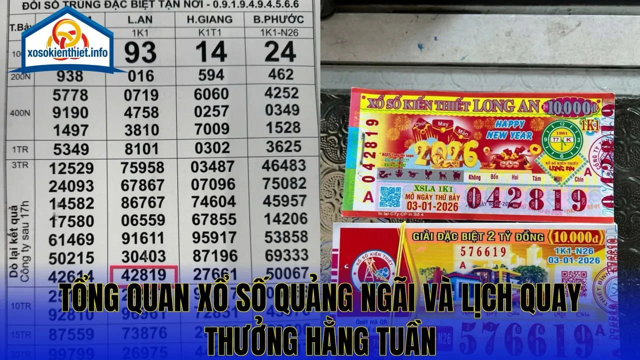 Tổng quan xổ số Quảng Ngãi và lịch quay thưởng hằng tuần