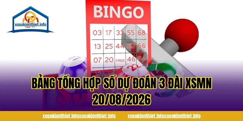 Bảng Tổng Hợp Số Dự Đoán 3 Đài XSMN 20/08/2026